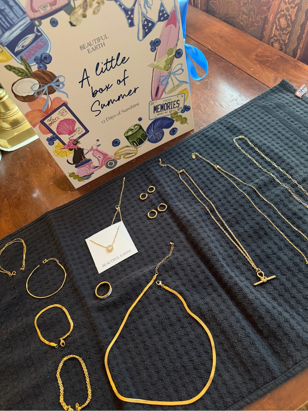 Beautiful Earth 18K Gold Plated Jewelry Set (12 pieces)- A Little Box of Summer
